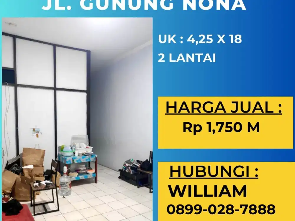 JUAL RUKO STRATEGIS SIAP PAKAI JL GUNUNG NONA MAKASSAR