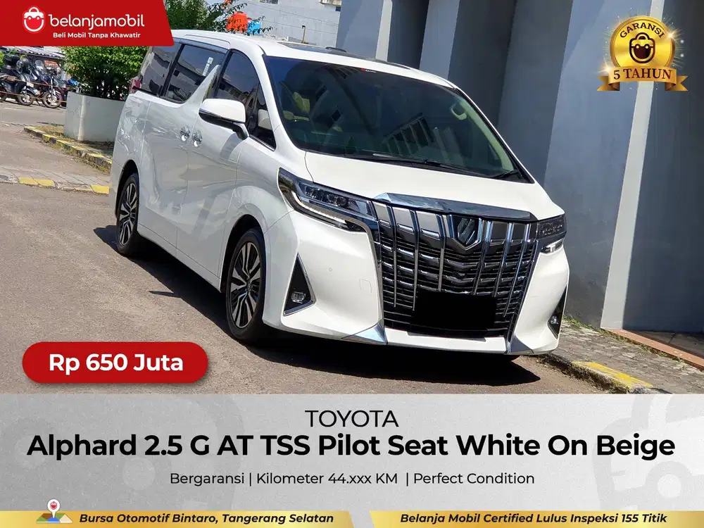 [ GARANSI 5TH ] Toyota Alphard 2.5 G ATPM TSS Pilot Seat AT 2021/2022