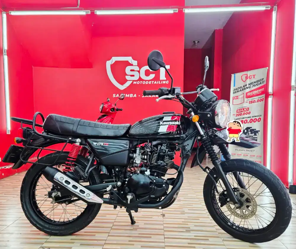 JualCpt90%LikeNew PjkJan27 KM11Rb KAWASAKI W175TR 2022 W175 TR HITAM