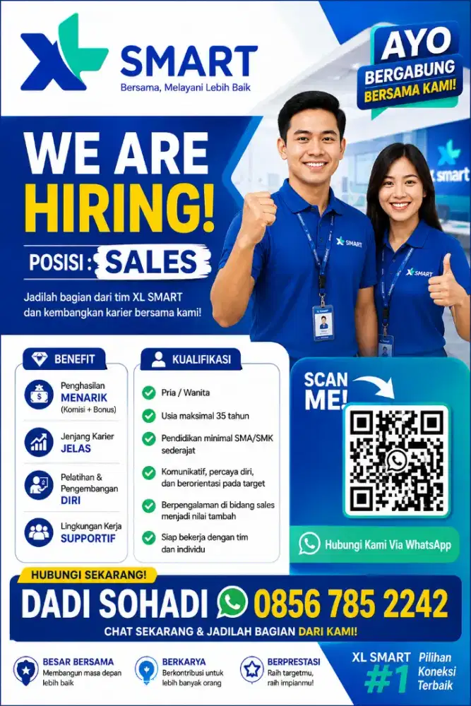 LOKER MARKETING/SALES INTERNET XL SATU