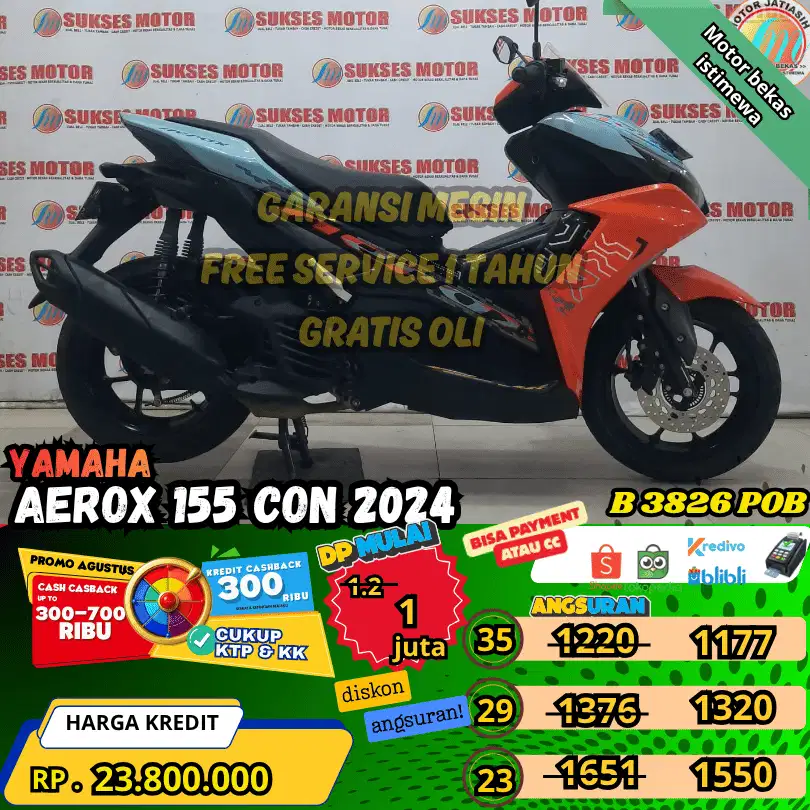 AEROX C 2024 BISA PAKAI PAYMENT CC & SPYLATER KREDIVO (SUKSESMOTOR)