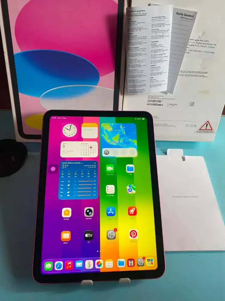 Ipad gen 11 128gb pink ibox wifi only fulset mulus normal semua.