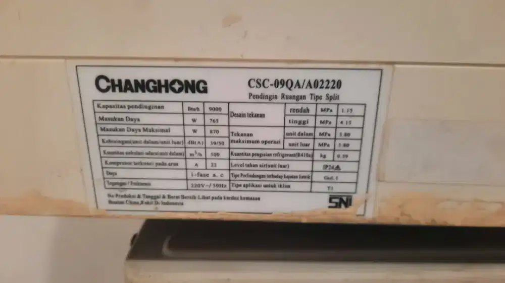 SECOND AC CHANGHONG 1 PK