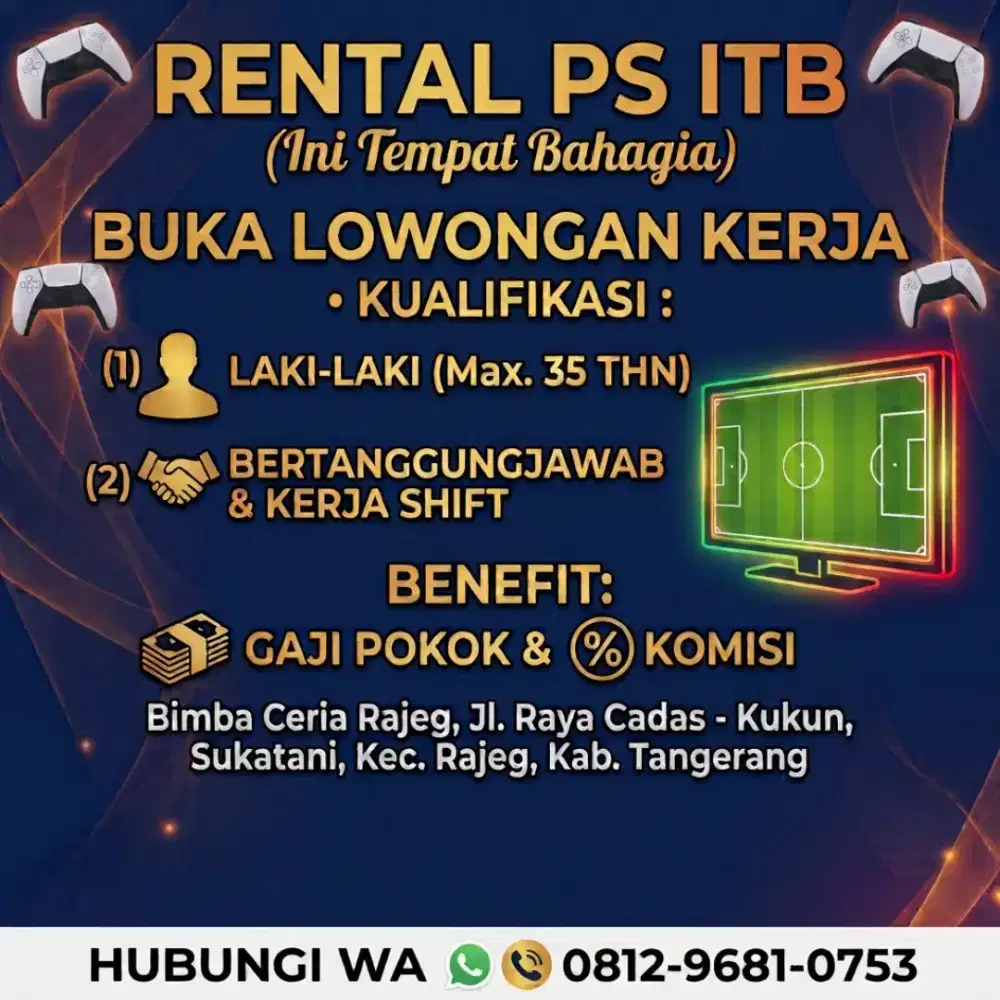 Lowongan Kerja Admin Rental PS