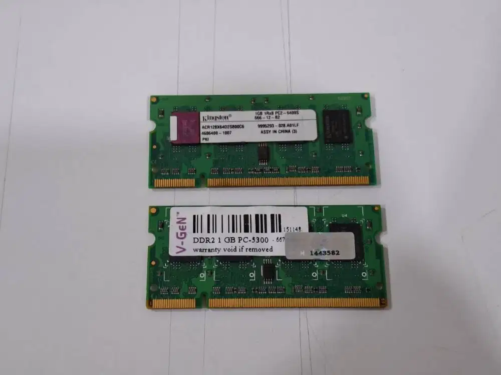 RAM Laptop DDR2 1GB V-GeN + Kingston PC2-5300/PC2-6400 SO-DIMM