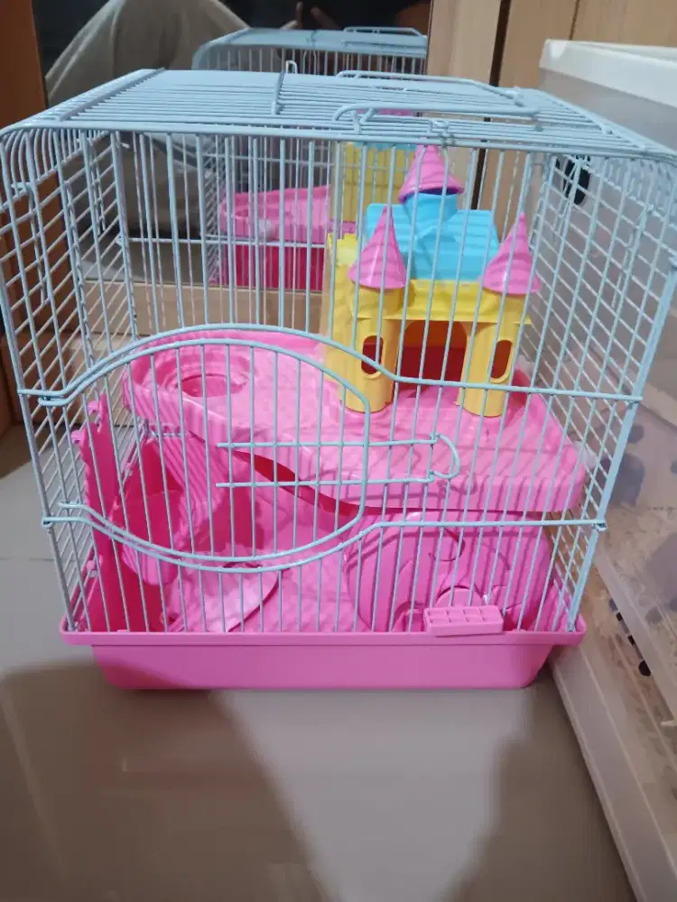 Kandang Hamster Pink Bekas Fullset + Aksesoris
