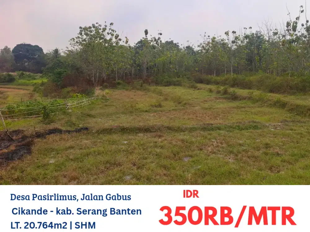 ERW001 tanah kavling luas di desa Pasirlimus, Cikande, kab. Serang, Banten