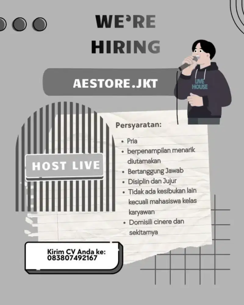 Lowongan kerja host livestreaming