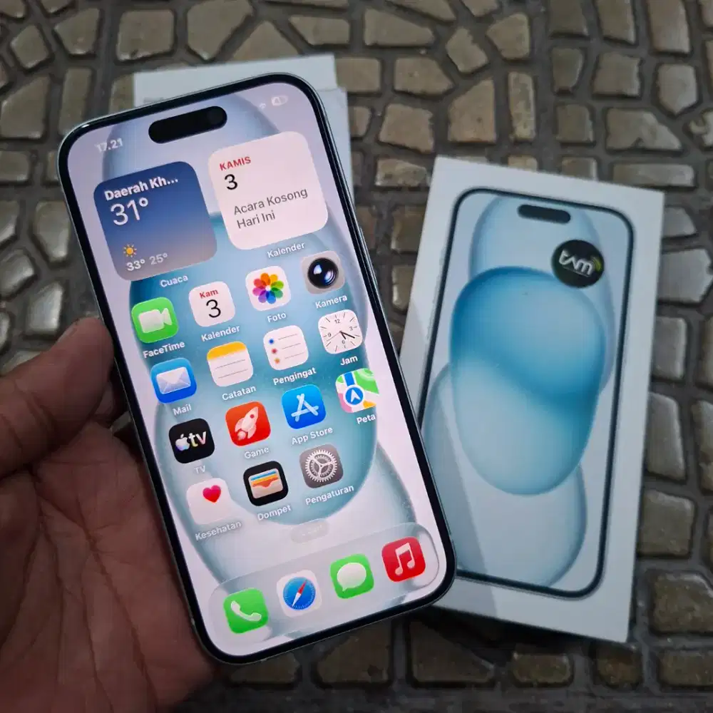 Iphone 15 Blue Resmi Ibox BH 96% Garansi ON & Like New