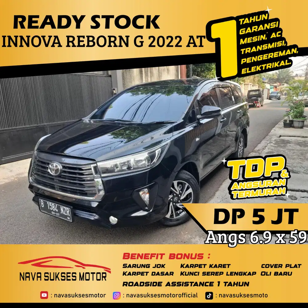 TDP 5 Jt Angs Termurah Innova Reborn G 2022 Matic Hitam Low Km LikeNew
