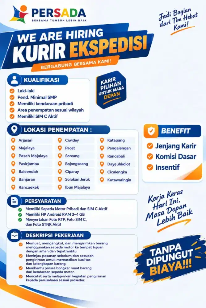 Lowongan kerja kurir SPX Express Area Kab. Bandung