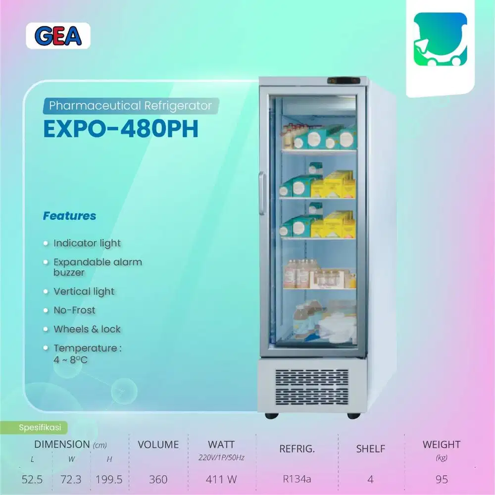 GEA EXPO-490PH Pharmaceutical Refrigerator EXPO-490PH / EXPO 490PH