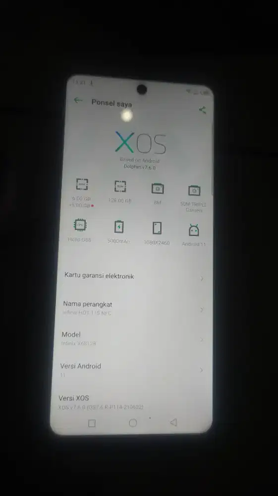 Mau jual Infinix hot 11s NFC ram 6/128