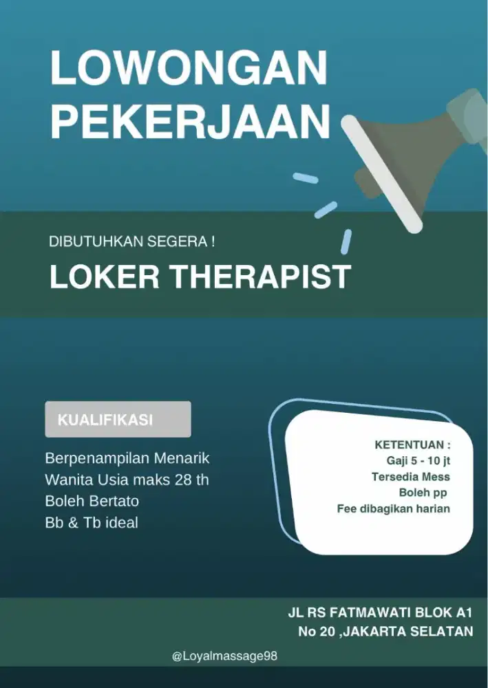 Lowongan pekerjaan therapist