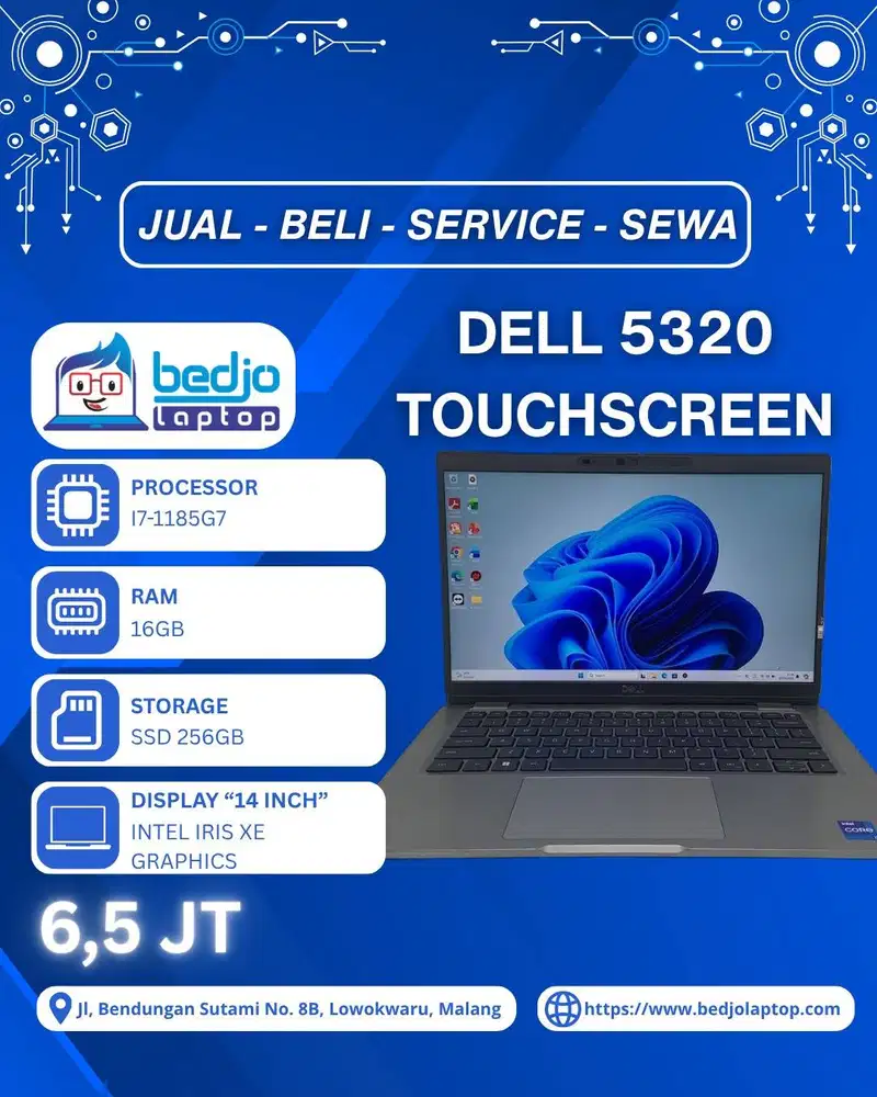 Touchscreen Premium dengan Core i7 Gen 11, DELL Latitude 5320