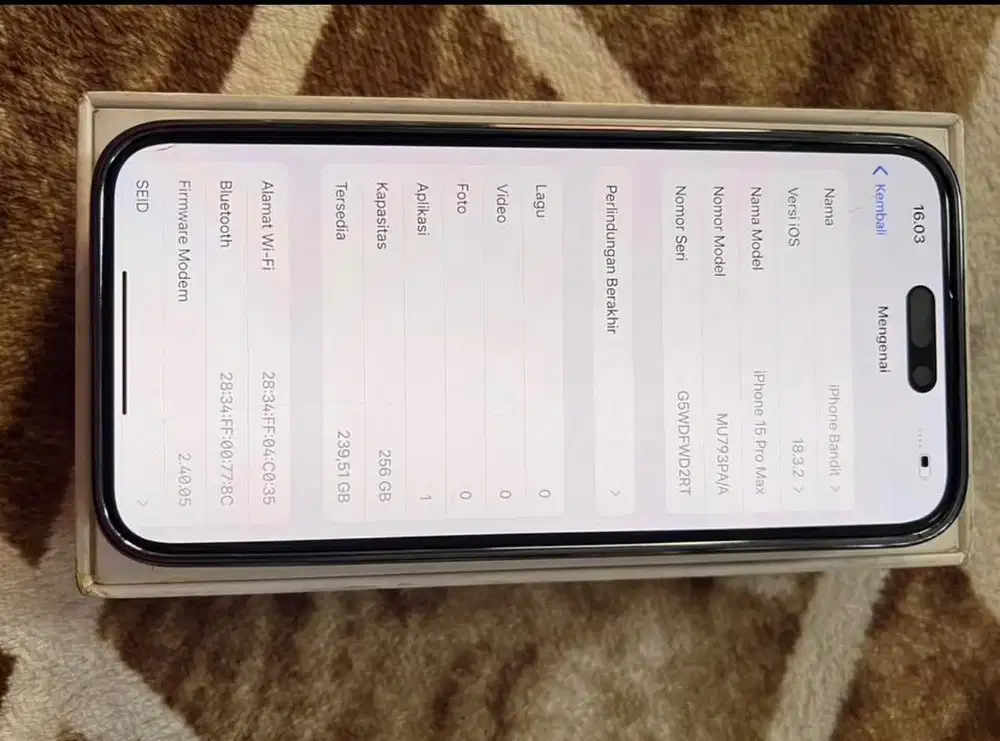 Dijual Iphone 15PM 256GB