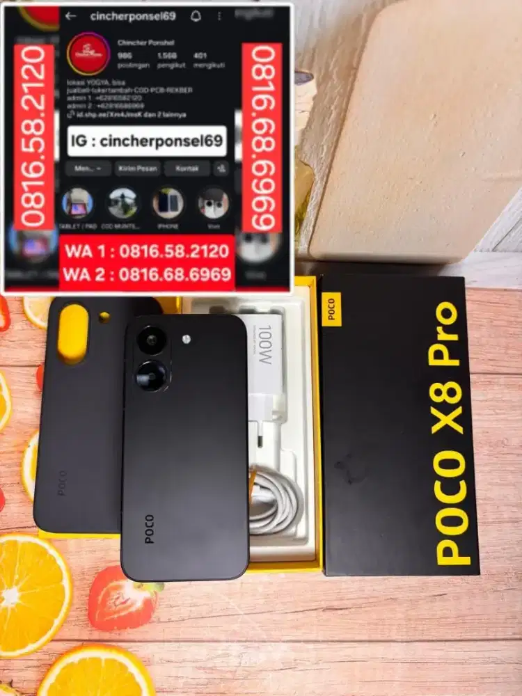 Jual HP Poco X8 pro 5g likenew siklus 9 BH 100% aktif agust 2026