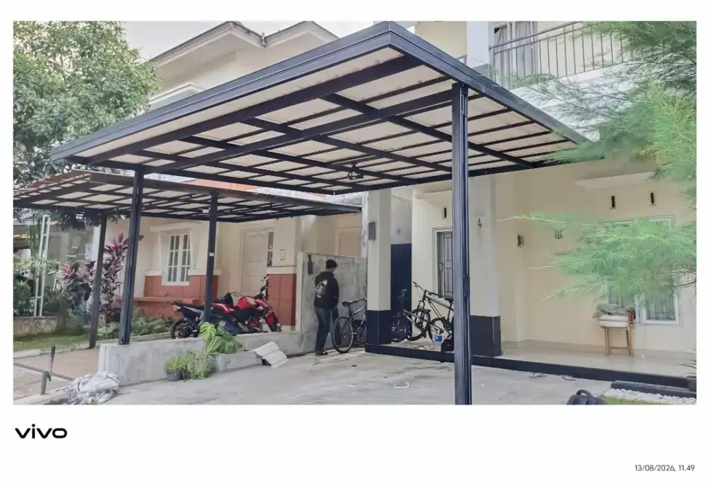 Kanopi baja ringan dan garasi
