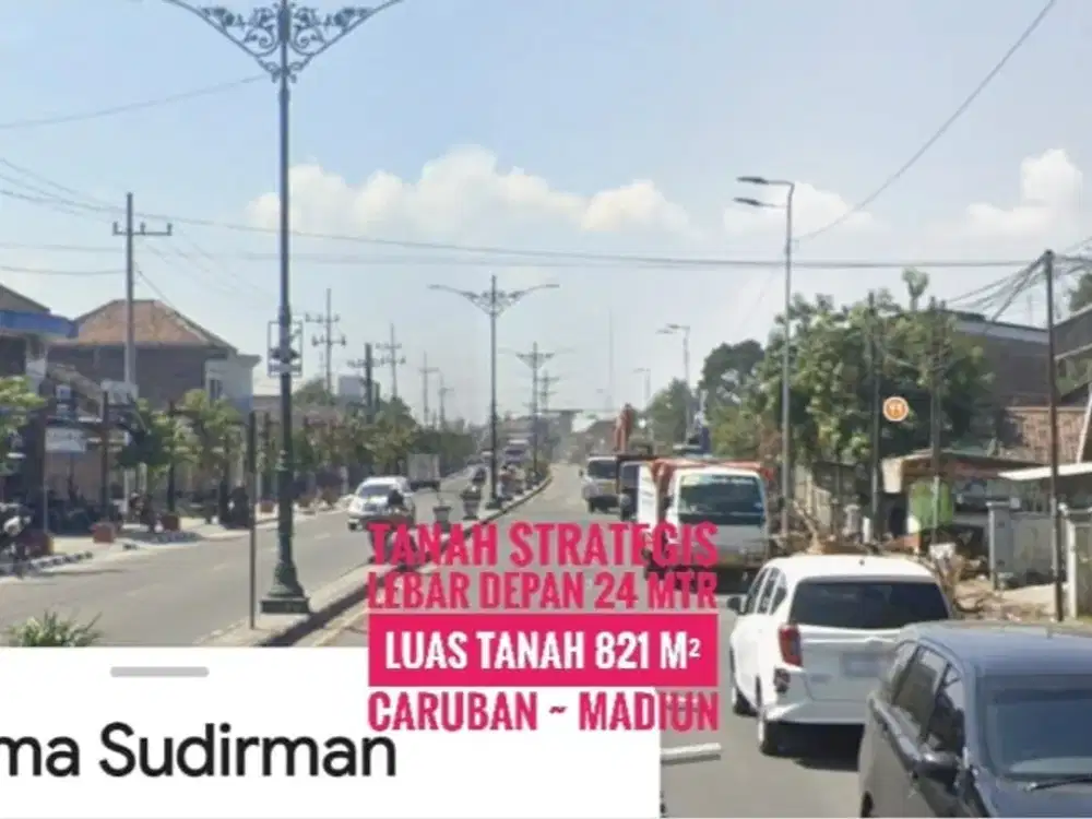 DIJUAL, Tanah Pekarangan, Jl Panglima Sudirman CARUBAN Strategiss