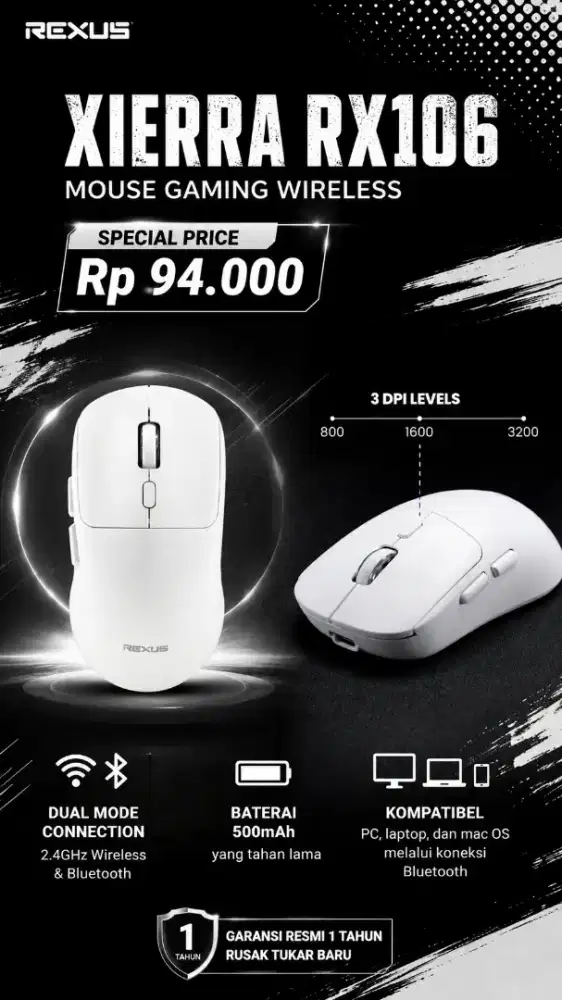 Mouse wireless rexus RX-106