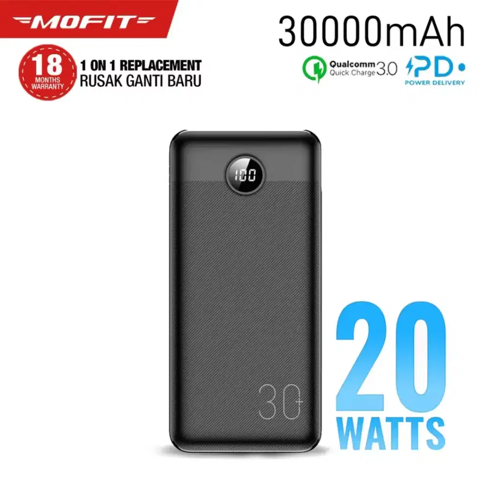 [BARU&SEGEL] POWERBANK 30.000MAH MOFIT M38PRO 20Watt Quick charging 3A