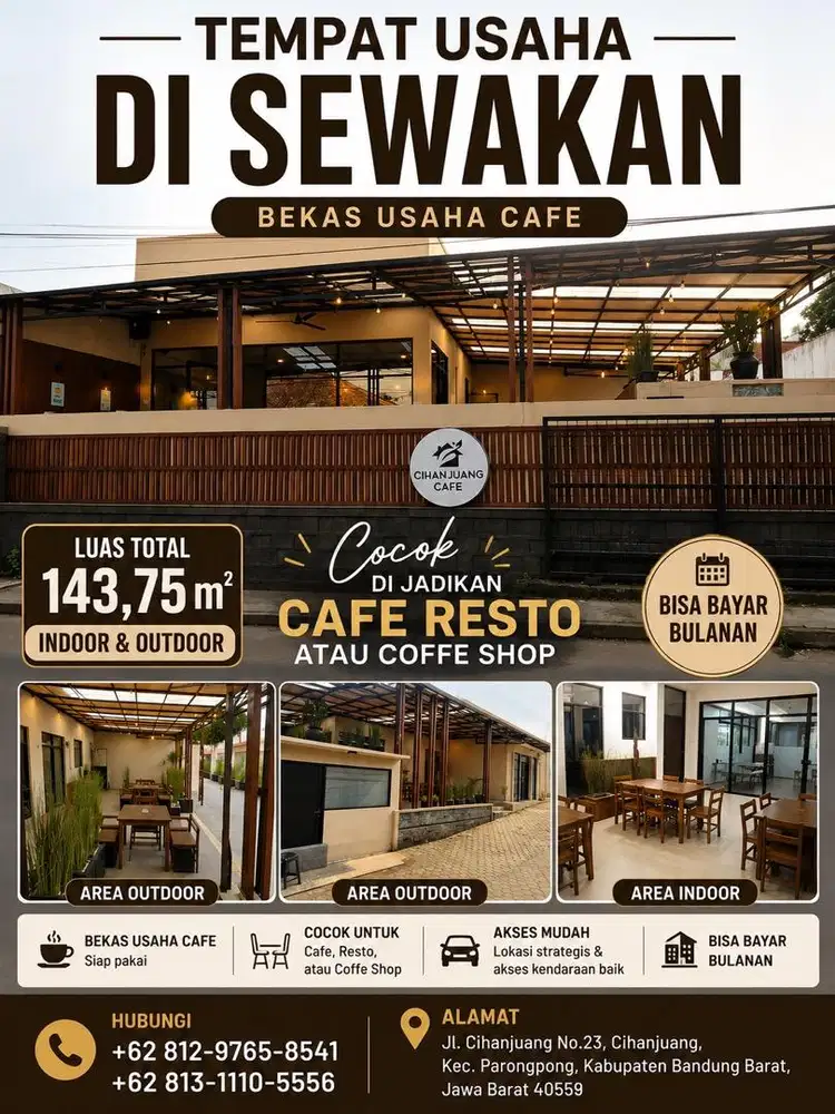Sewa Tempat usaha ex cafe