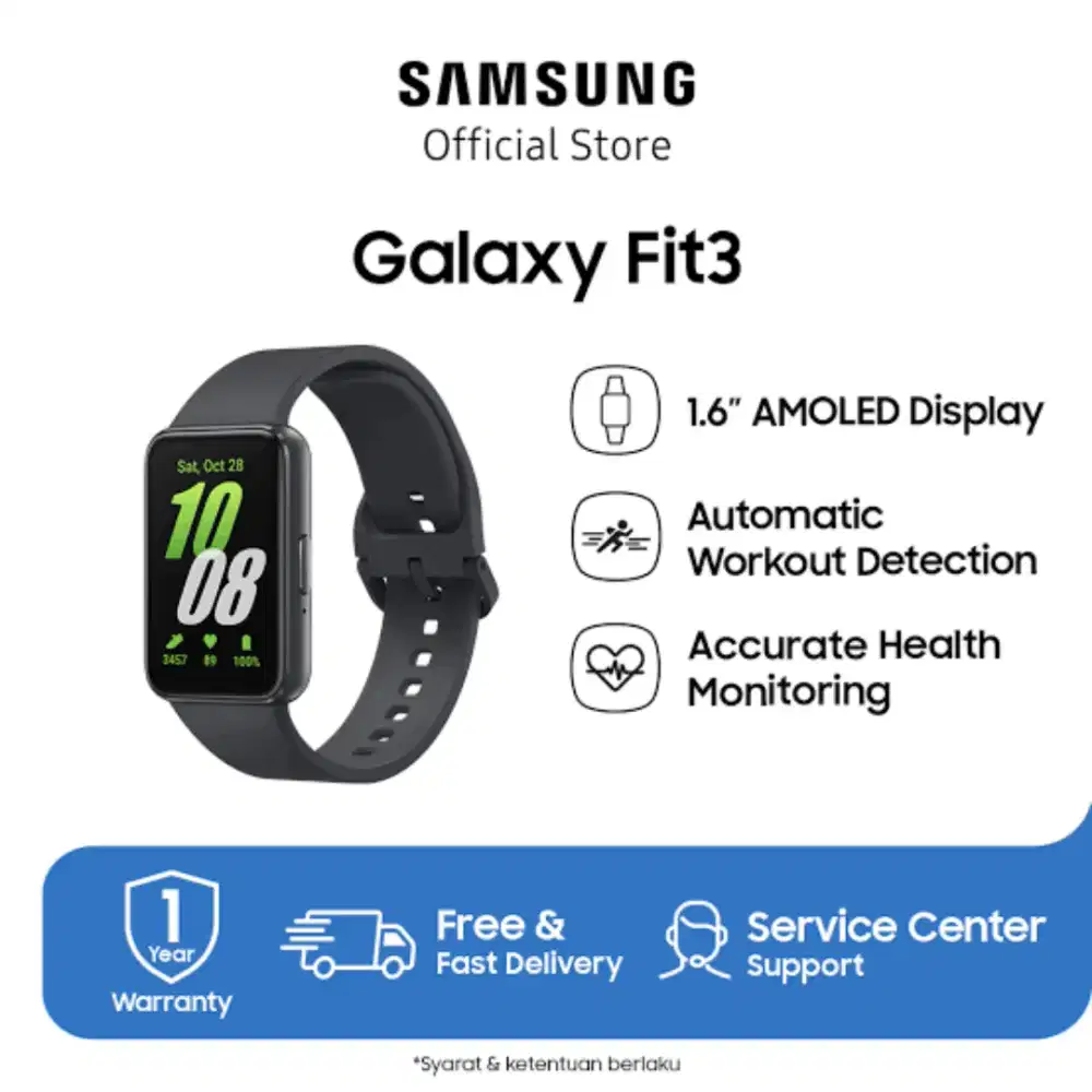 MASIH SEGEL! Smartwatch GALAXY FIT 3 Warna Hitam