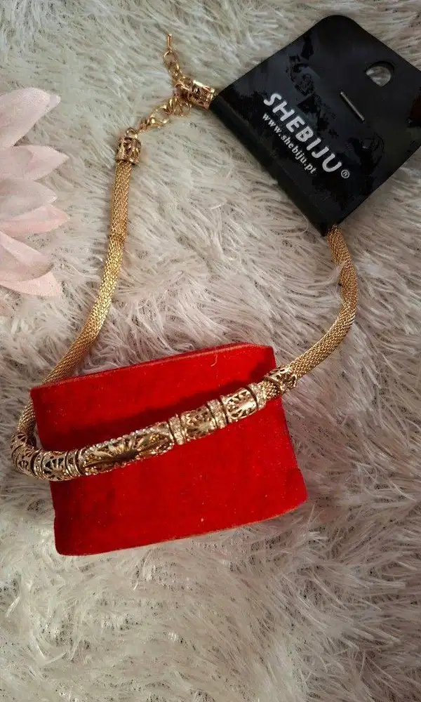 Shebiju Portugal Gold-Tone Mesh Statement Choker Necklace