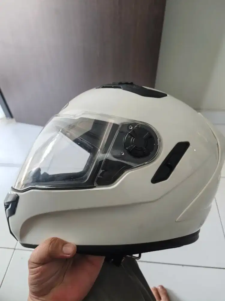 Dijual Helm Zeus ZS813 fullface Double visor Putih mulus XXL