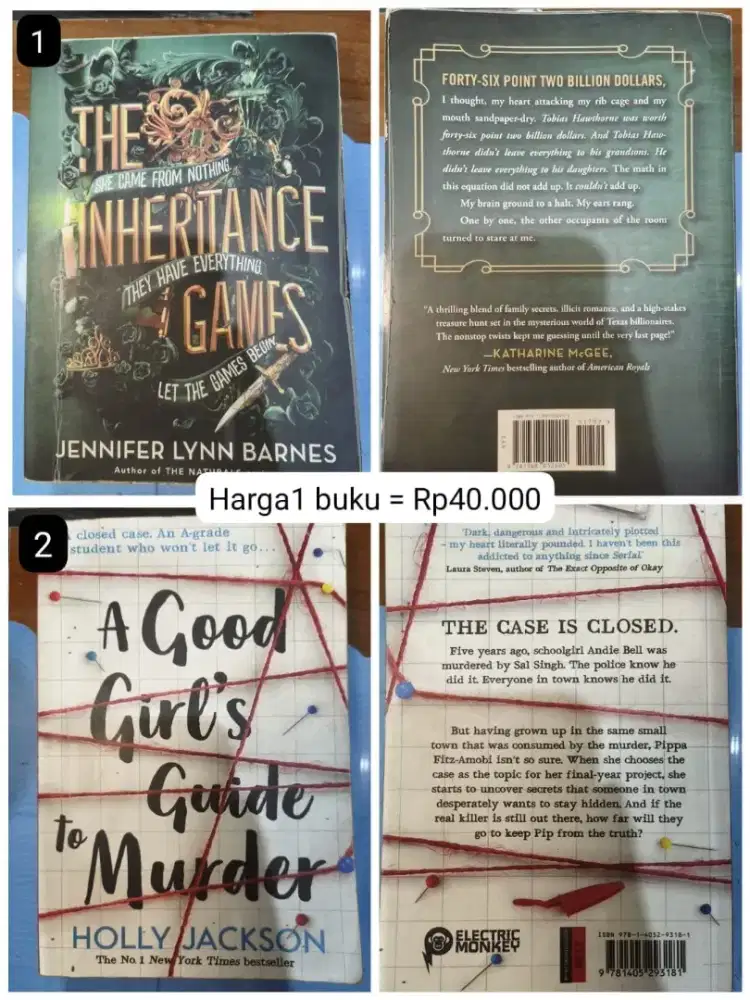 NOVEL PRELOVED | A Good Girl's Guide to Murder, The Inheritance Games