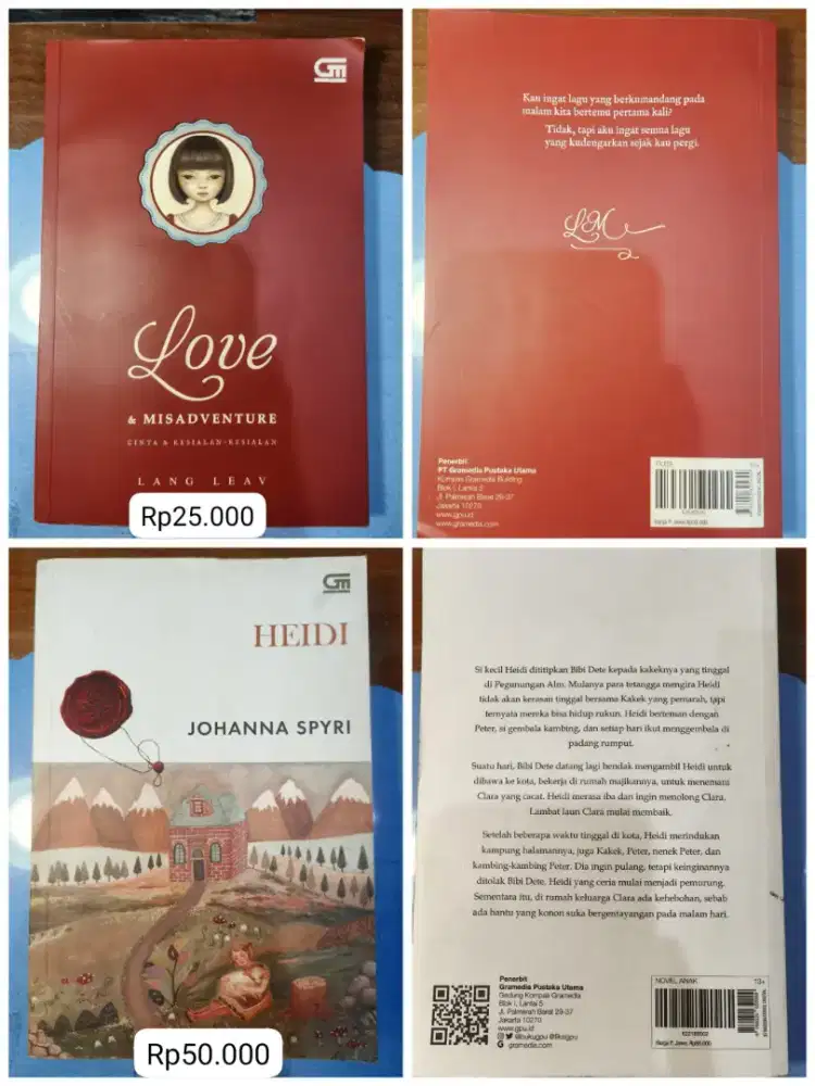NOVEL PRELOVED, ORIGINAL, bahasa Indonesia, softcover || Heidi