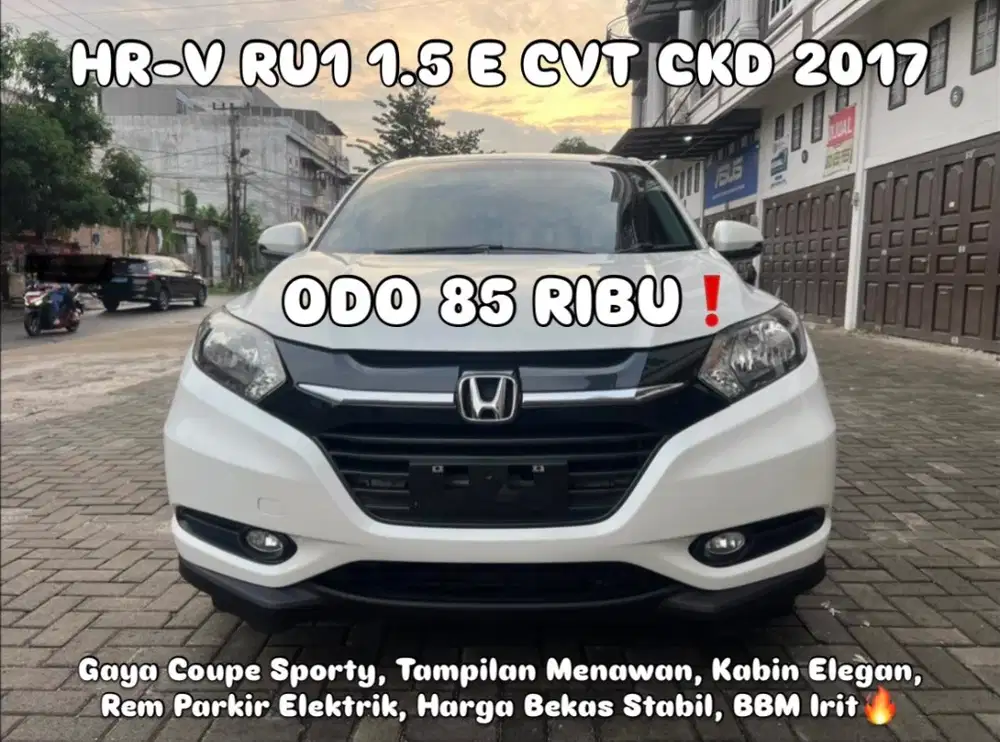 (TDP 39 JUTA!) Honda HRV RU1 1.5 E CVT/Automatic Putih 2017 [HR-V]