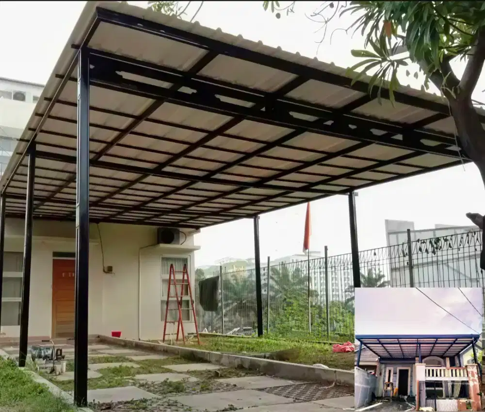 Kanopi baja ringan dan garasi