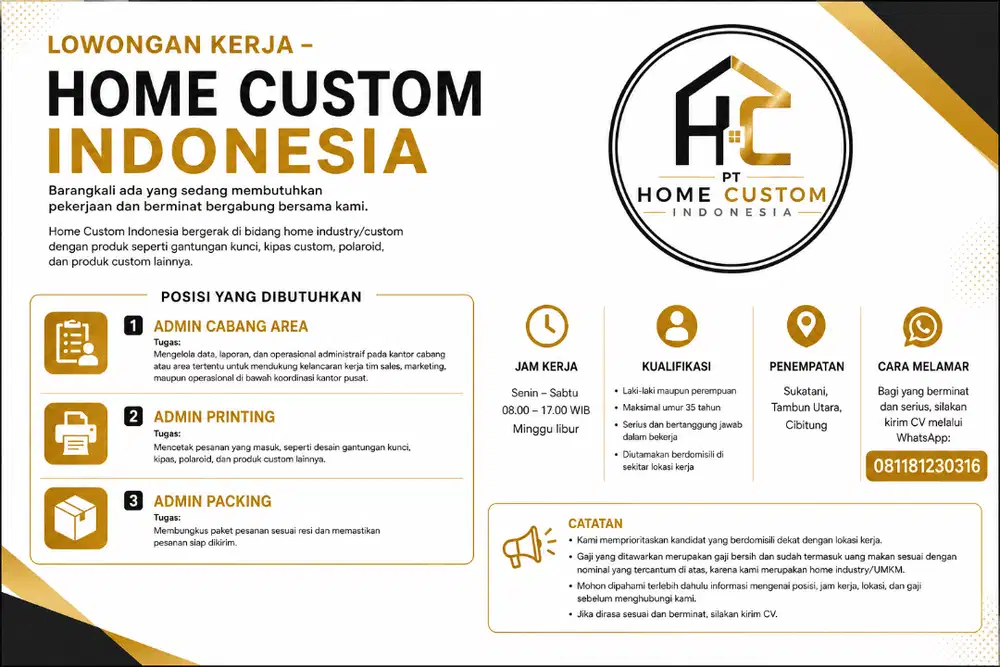 Lowongan Kerja di Perusahaan Home Industri
