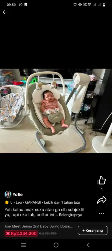 Baby boncer joie