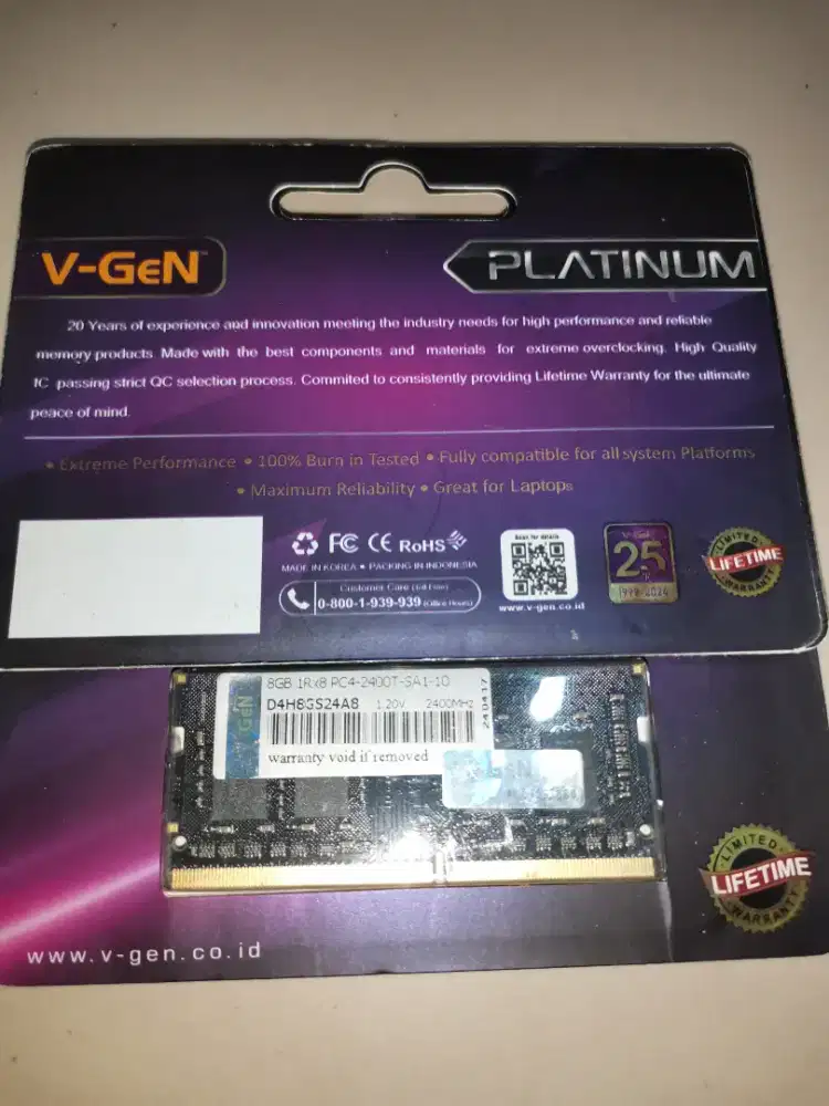 RAM Laptop V-GeN Platinum 16GB (8GB×2) DDR4 2400MHz
