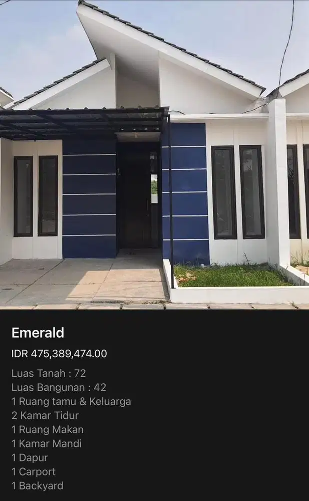Dijual rumah (masih standar develover)