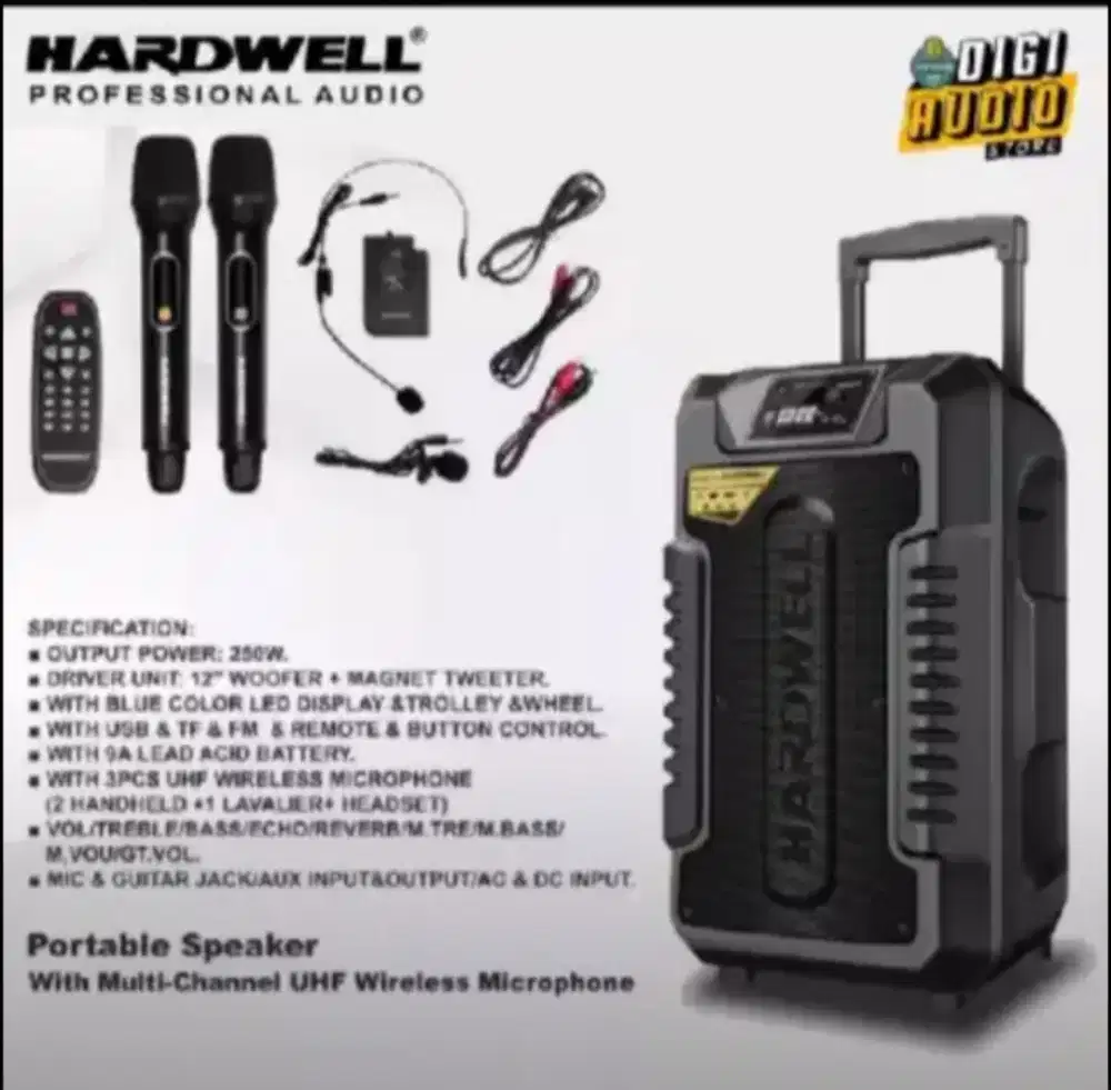 Speaker portable 15 inch bluetooth Hardwell turbovoice 15pro
