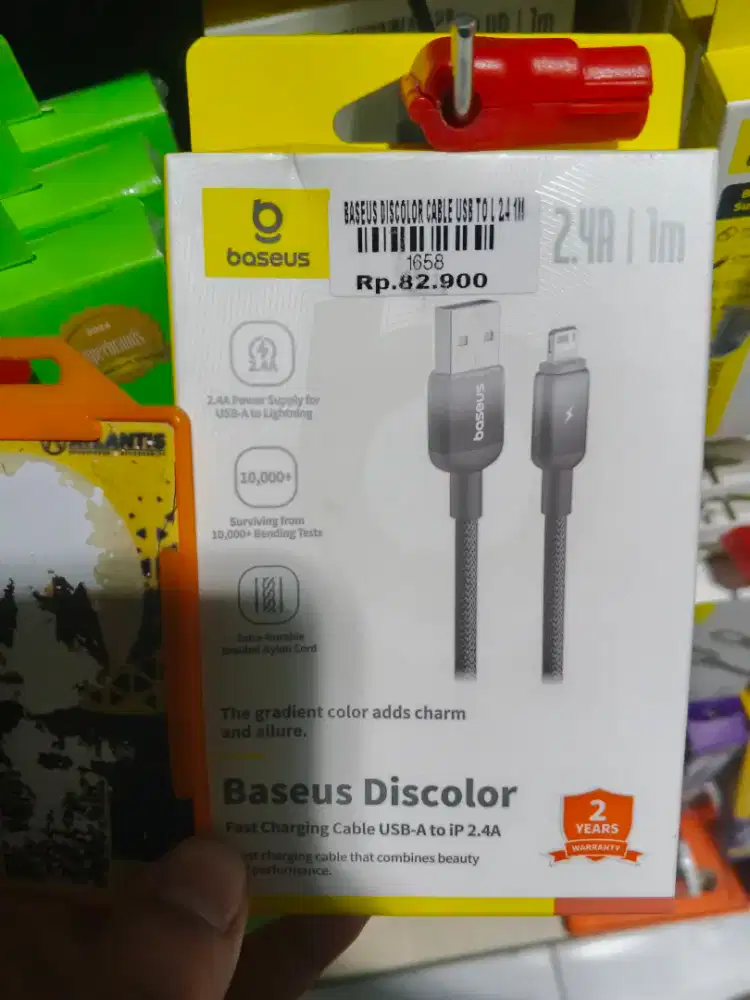 KABEL DATA BASEUS LIGHTNING DISCOLOR 2,4A