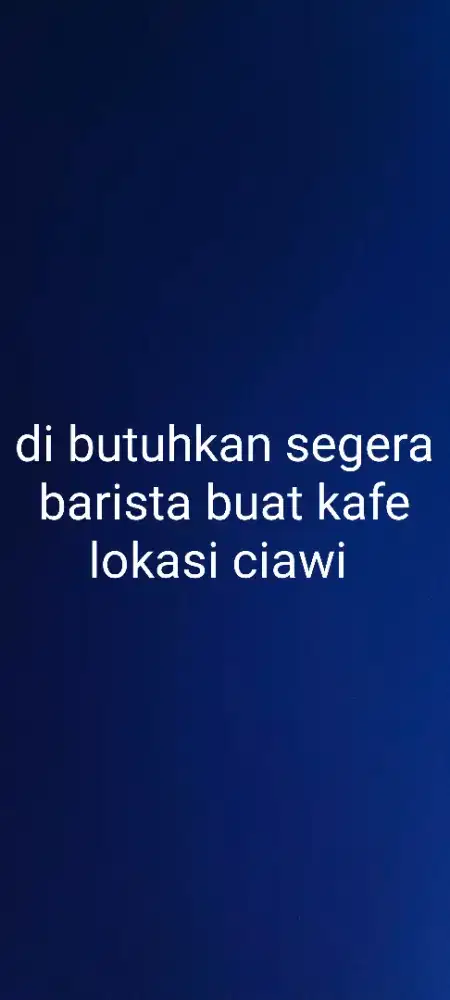 lowongan kerja barista kafe