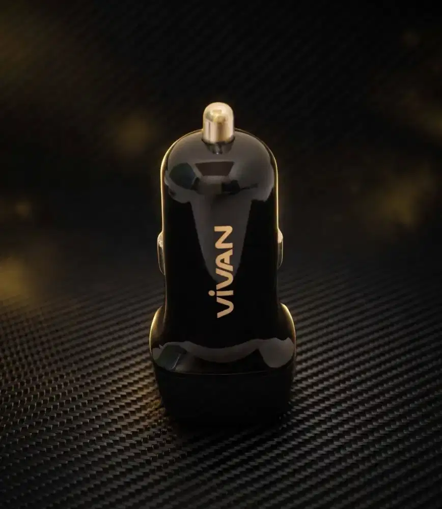 Car Charger VIVAN CC02 3.4A Dual USB Smart IC Quick Charging Mobil Ori