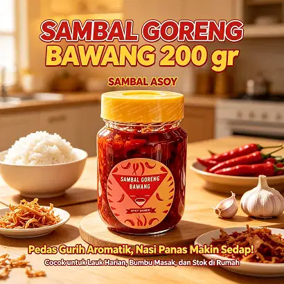 Sambal Goreng Bawang Asoy 200 gr. bisa di antar free Ongkir