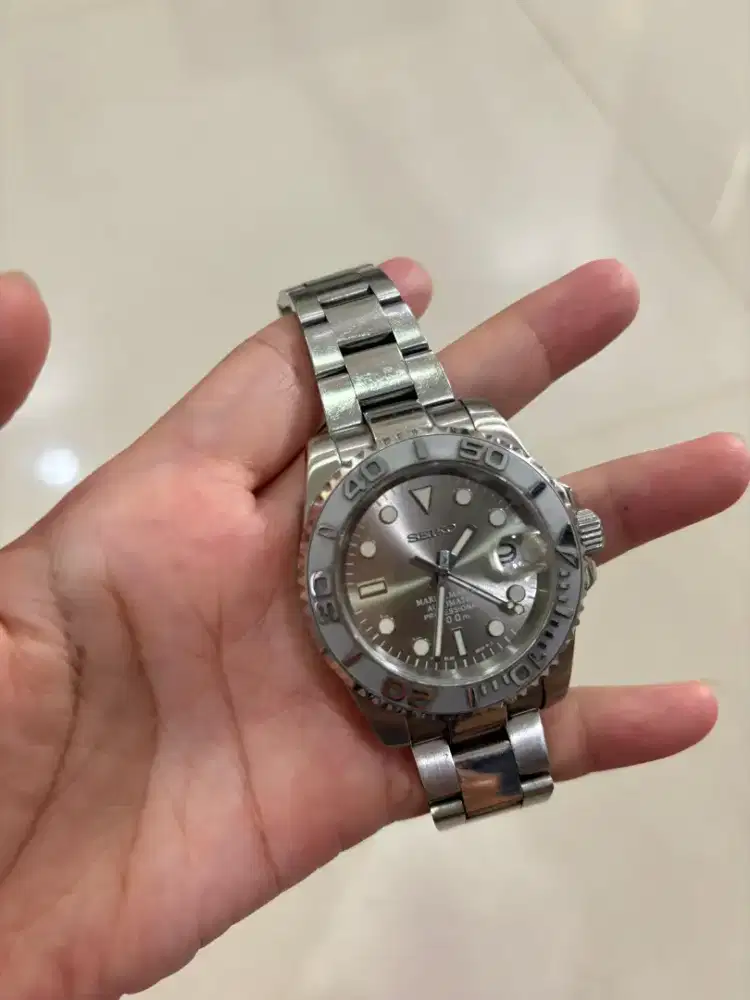 JUAL SEIKO MODS FULL SILVER CAKEPP