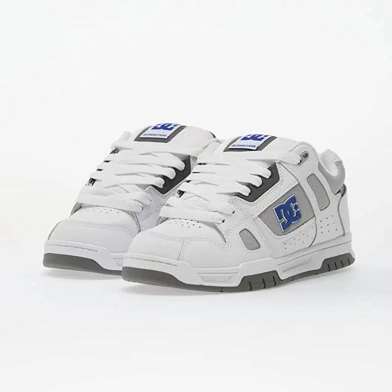 Sepatu DC Stag White Blue Grey Original
