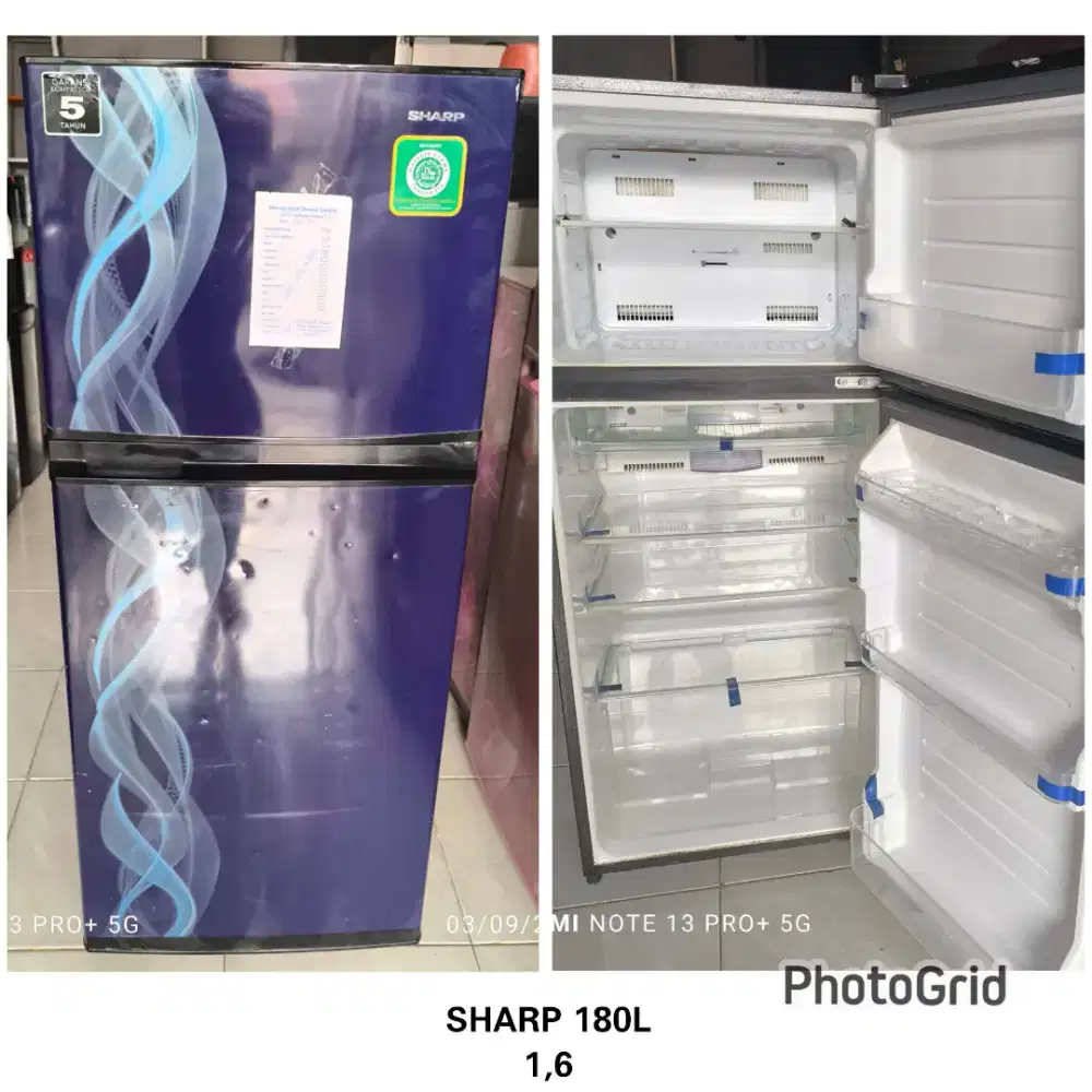Kulkas 2 pintu Sharp 180L