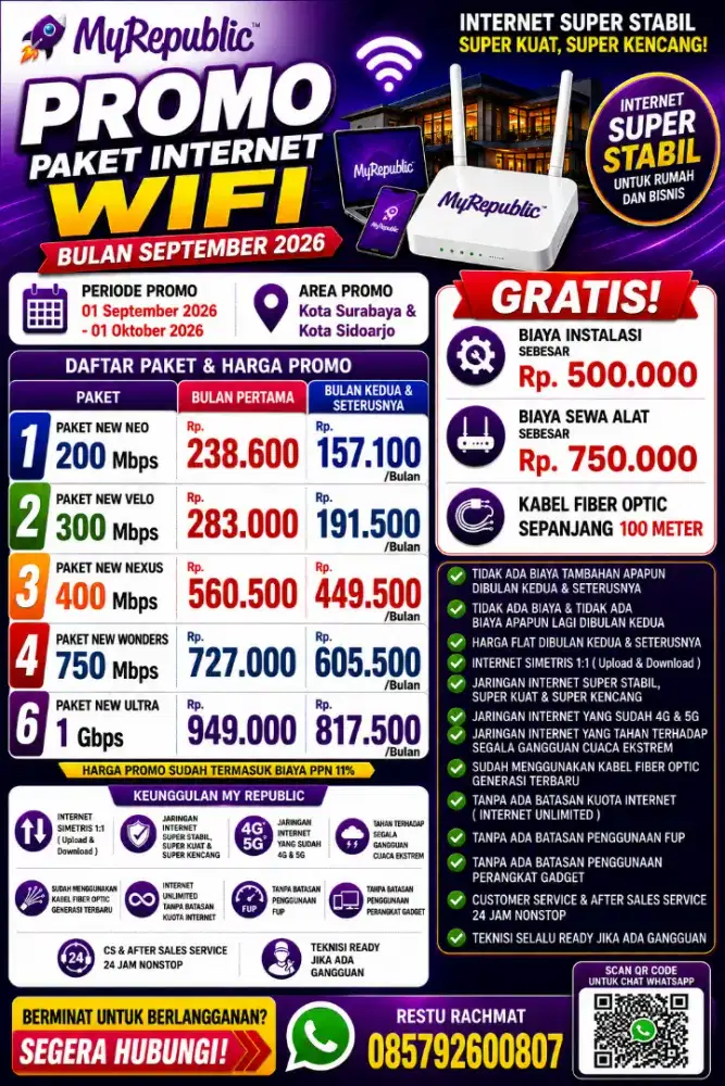 Promo Internet Wifi My Republic Bulan September 2026