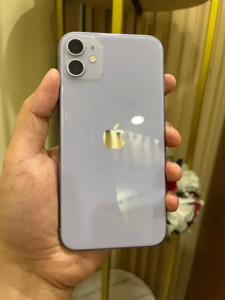iPhone 11 128 Gb Purple BH 93% No Minus All Op Lecet Pemakaian Tipis