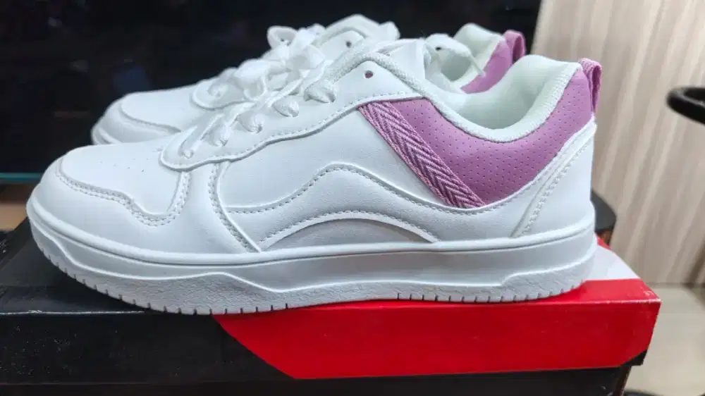 Sepatu Sneakers Wanita Airwalk Baldy Original - White/Pink