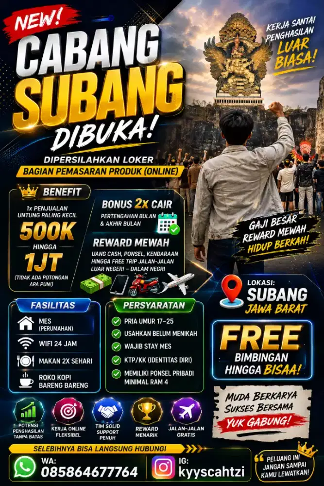 mencari partner kerja 2/3orang lagi untuk pria