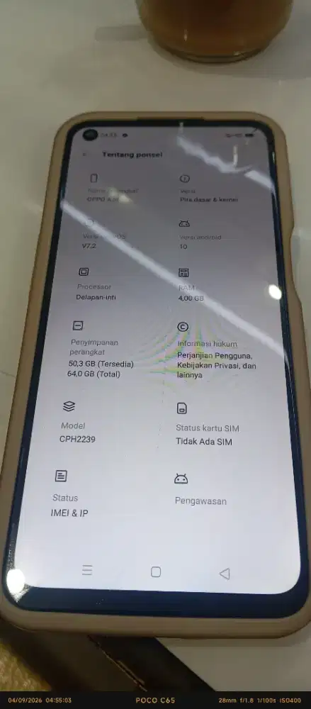 Di jual hp Oppo A54 ram 4
